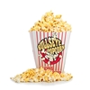 Popcorn box filled with popped popcorn