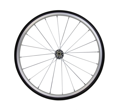 Image de 71827 Silver Aluminum Wheel for Cotton Candy and Snow Cone Cart