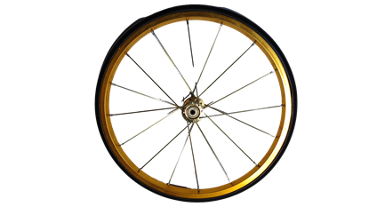 Gold aluminum wheel for Snack Station popcorn machine cart